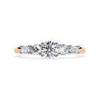 Round Cut Graduated Lab Grown Diamond Ring