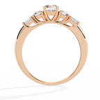 Round Cut Graduated Lab Grown Diamond Ring