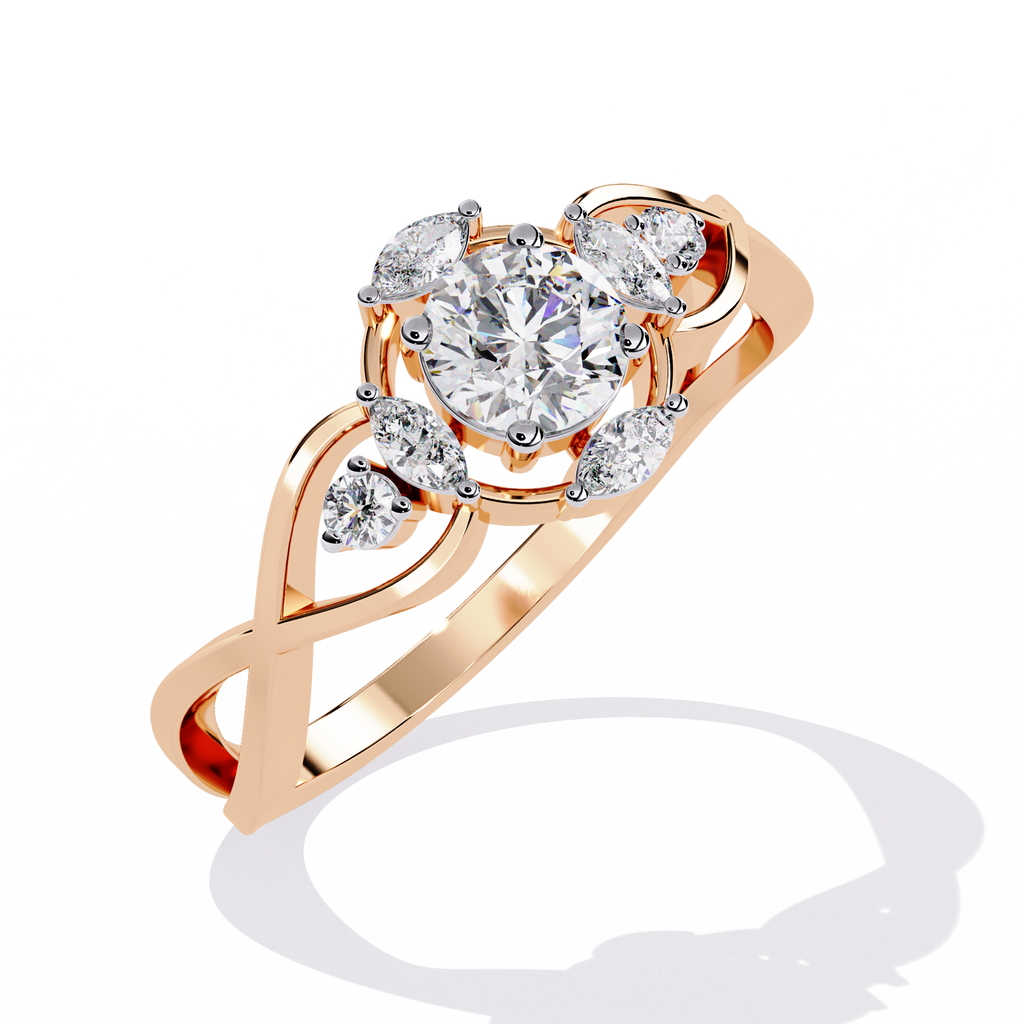 Round Cut Halo Lab Grown Diamond Ring