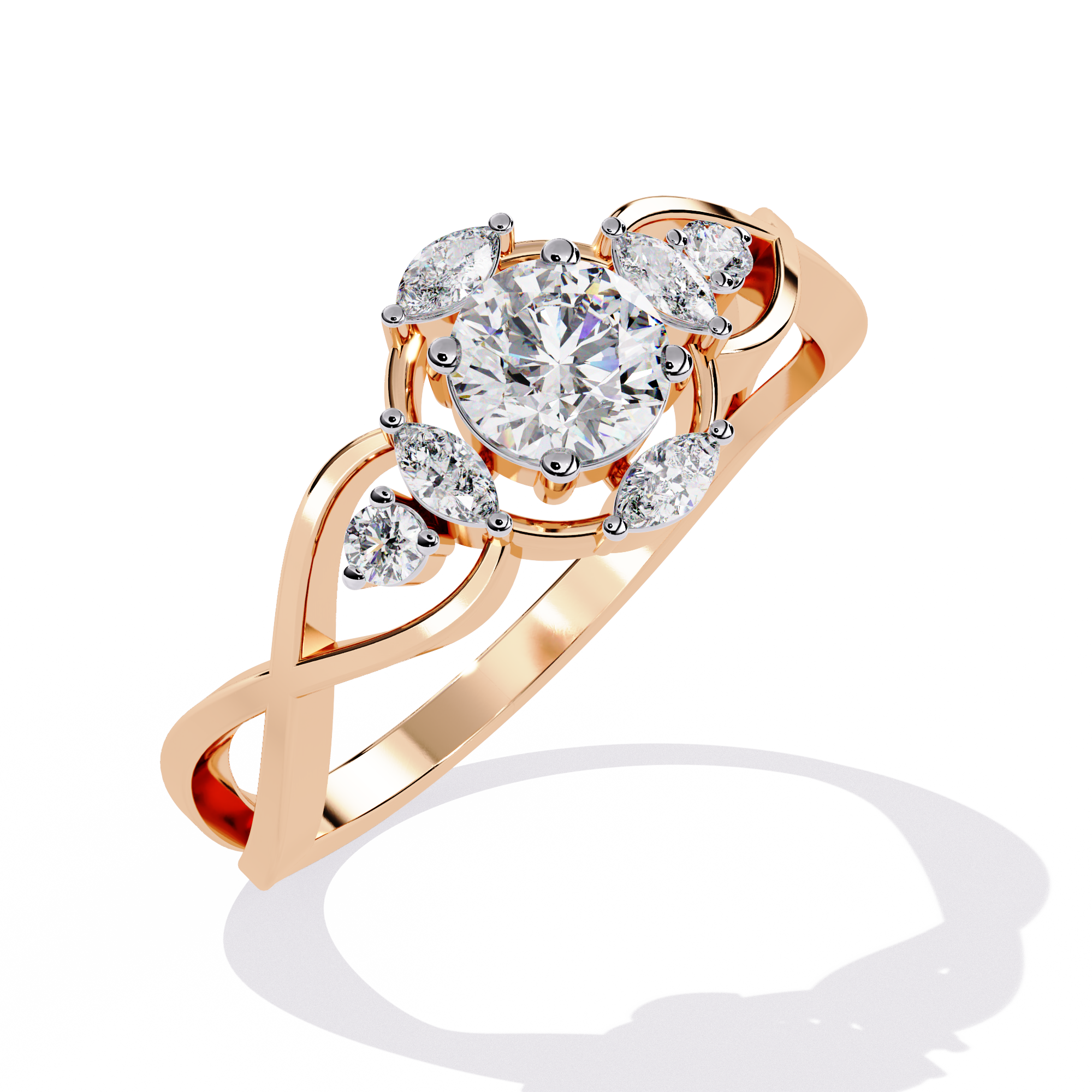 Round Cut Halo Lab Grown Diamond Ring