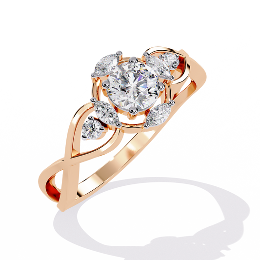 Round Cut Halo Lab Grown Diamond Ring