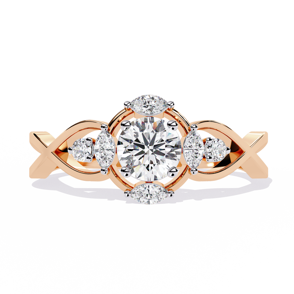 Round Cut Halo Lab Grown Diamond Ring
