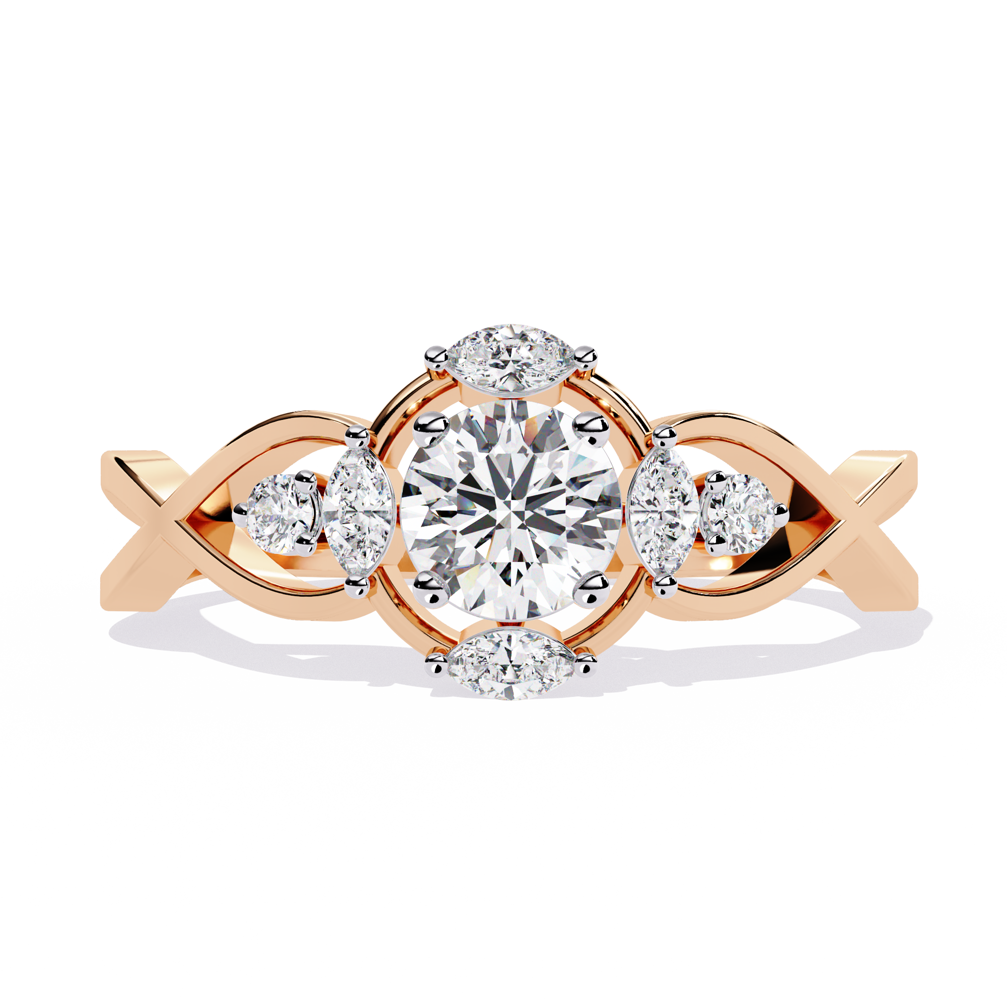Round Cut Halo Lab Grown Diamond Ring