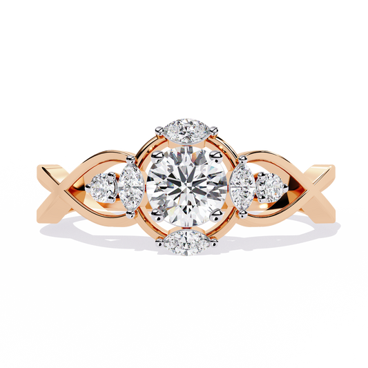 Round Cut Halo Lab Grown Diamond Ring