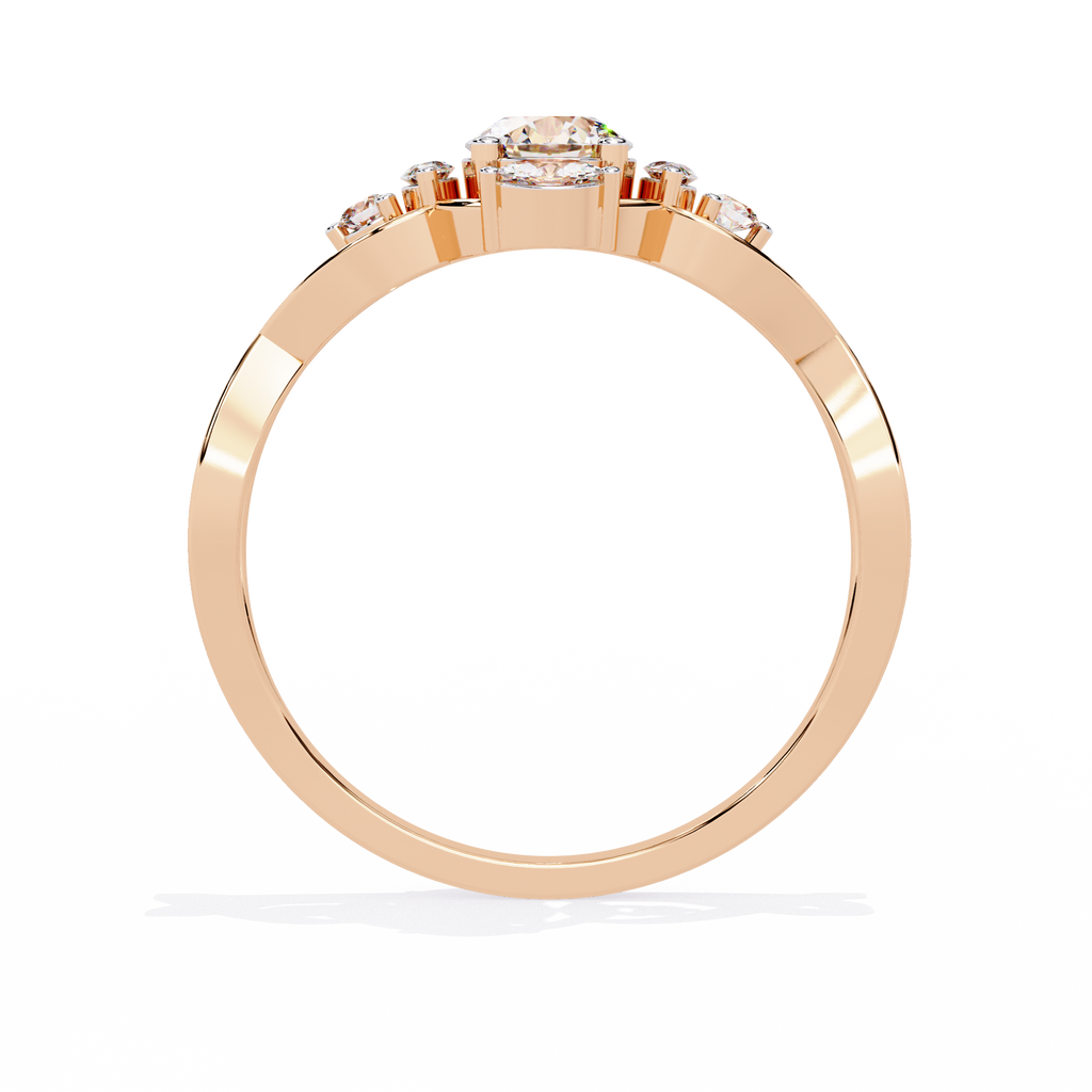 Round Cut Halo Lab Grown Diamond Ring