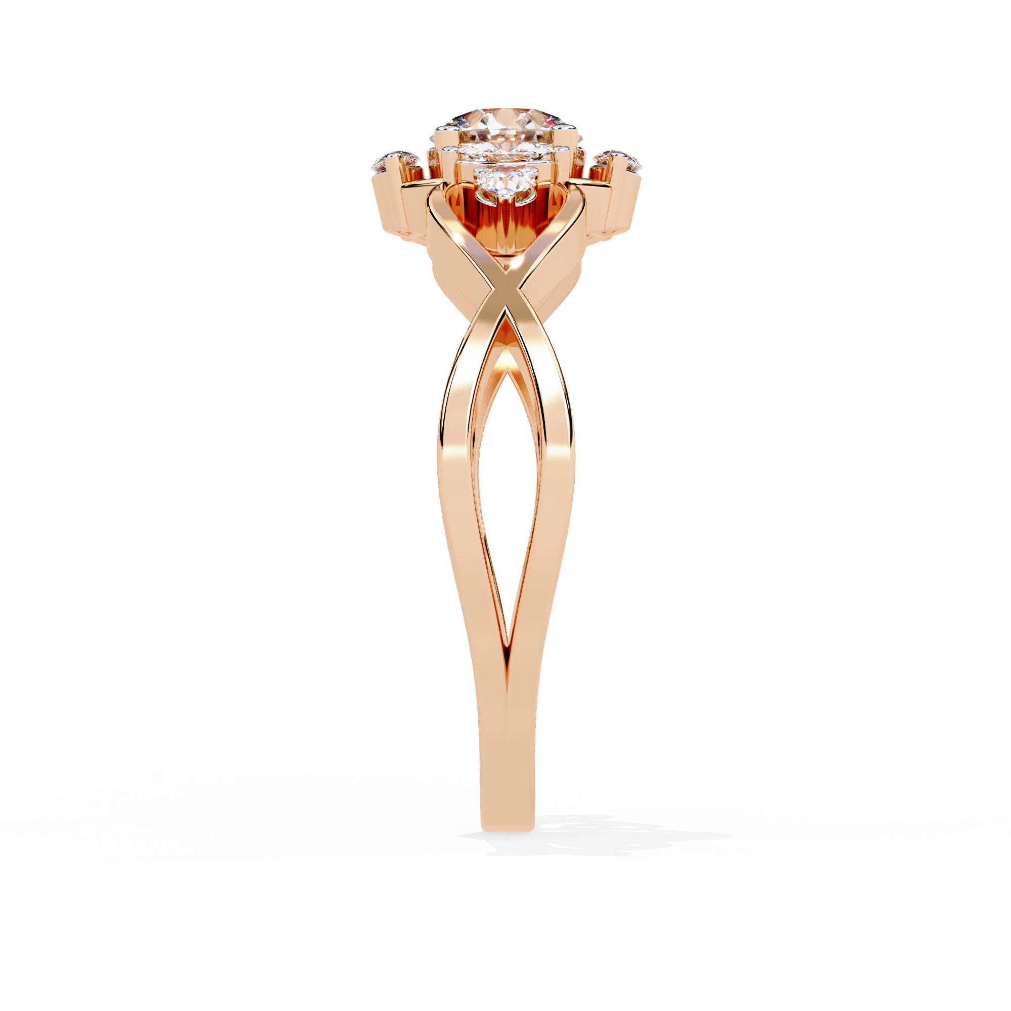 Round Cut Halo Lab Grown Diamond Ring