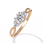 Round Cut Marquise Trio Rope Lab Grown Diamond Ring