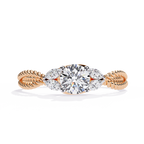 Round Cut Marquise Trio Rope Lab Grown Diamond Ring