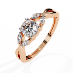Round Cut Marquise Twist Lab Grown Diamond Ring