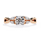 Round Cut Marquise Twist Lab Grown Diamond Ring