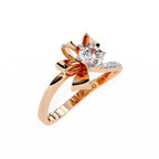 Round Cut Ribbon Lab Grown Diamond Ring