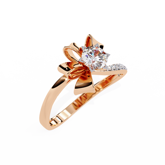 Round Cut Ribbon Lab Grown Diamond Ring