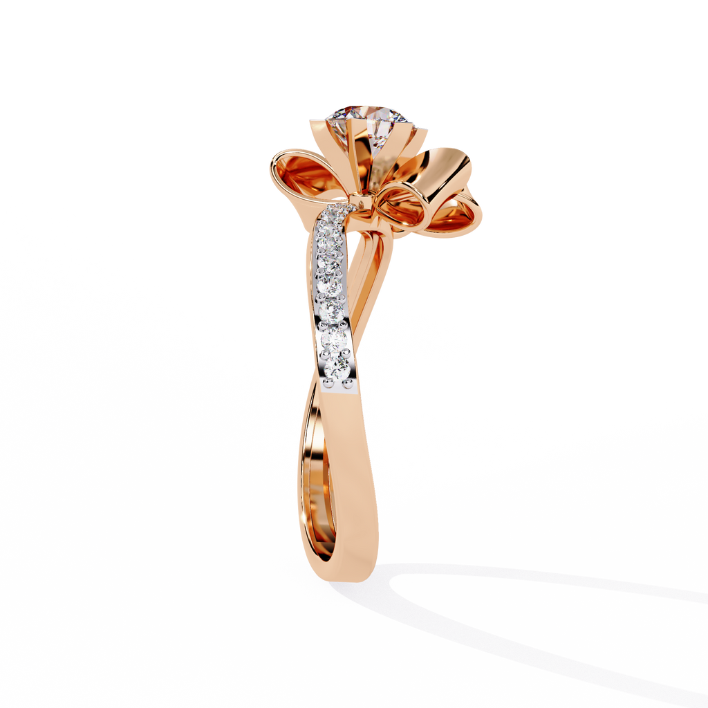 Round Cut Ribbon Lab Grown Diamond Ring