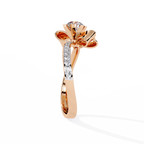 Round Cut Ribbon Lab Grown Diamond Ring