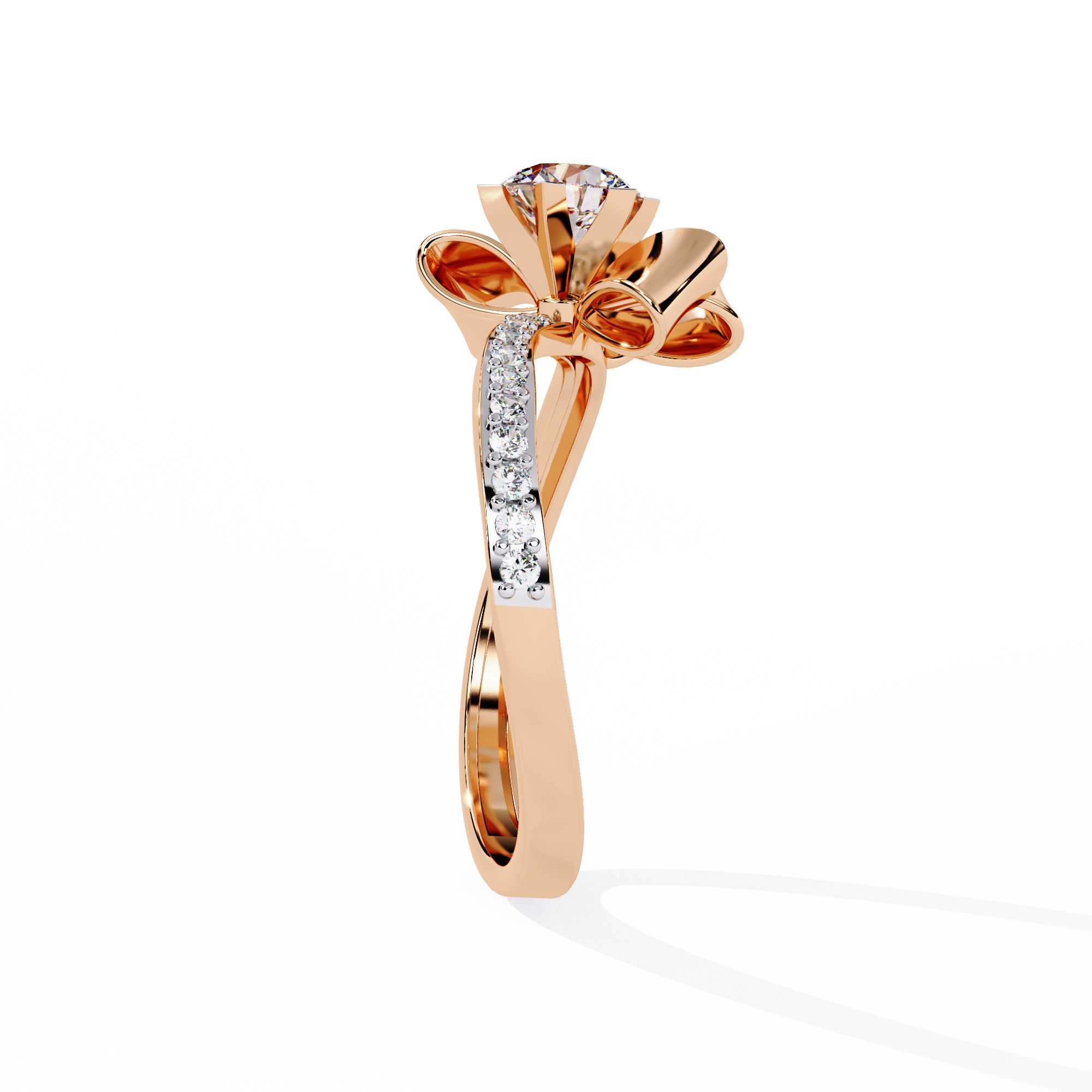 Round Cut Ribbon Lab Grown Diamond Ring