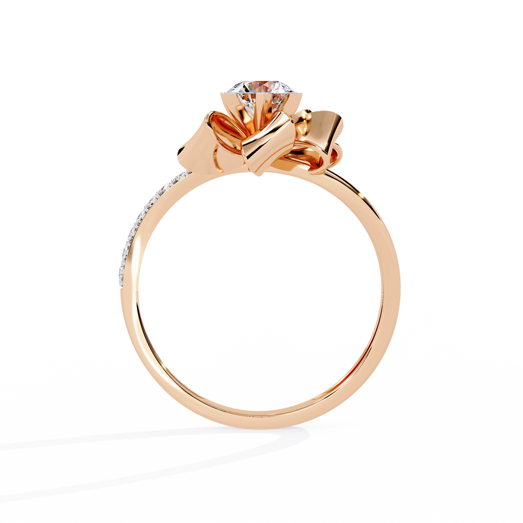 Round Cut Ribbon Lab Grown Diamond Ring