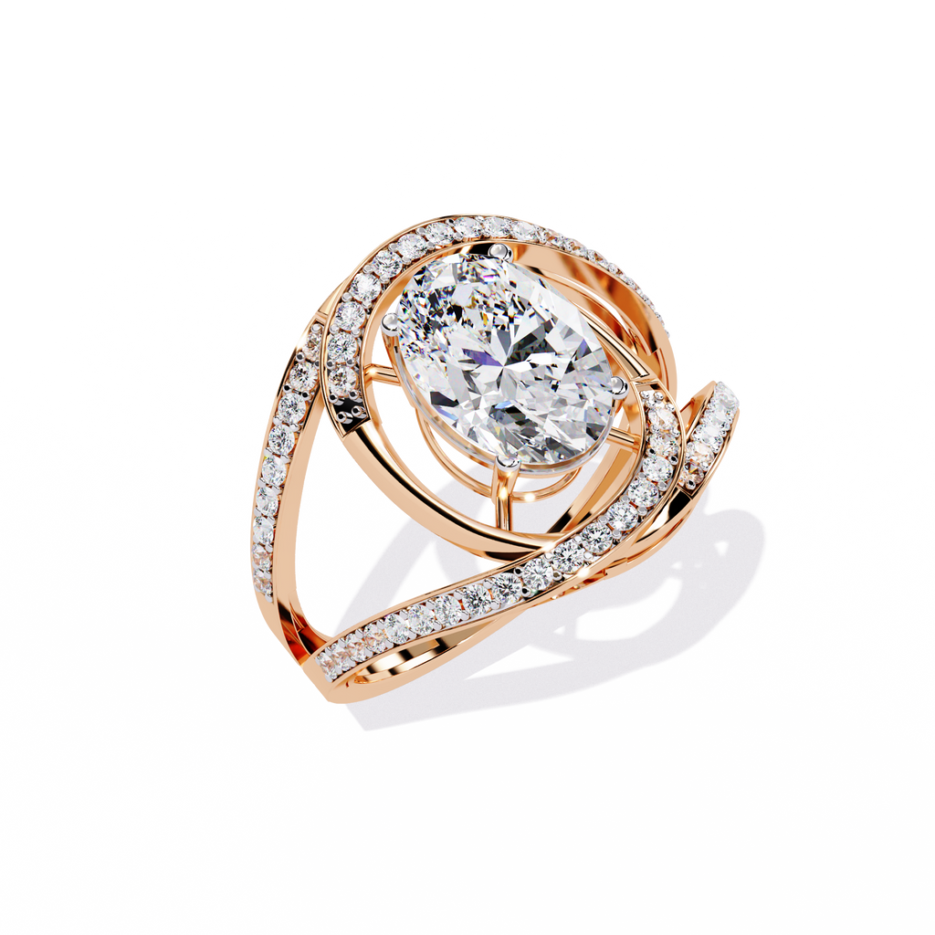 Round Cut Split Shank Lab Grown Diamond Ring