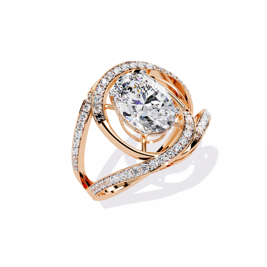 Round Cut Split Shank Lab Grown Diamond Ring