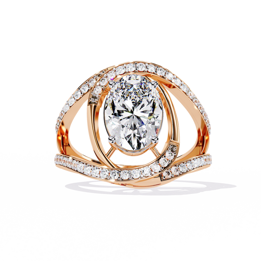 Round Cut Split Shank Lab Grown Diamond Ring