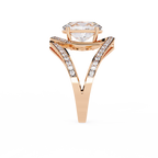 Round Cut Split Shank Lab Grown Diamond Ring