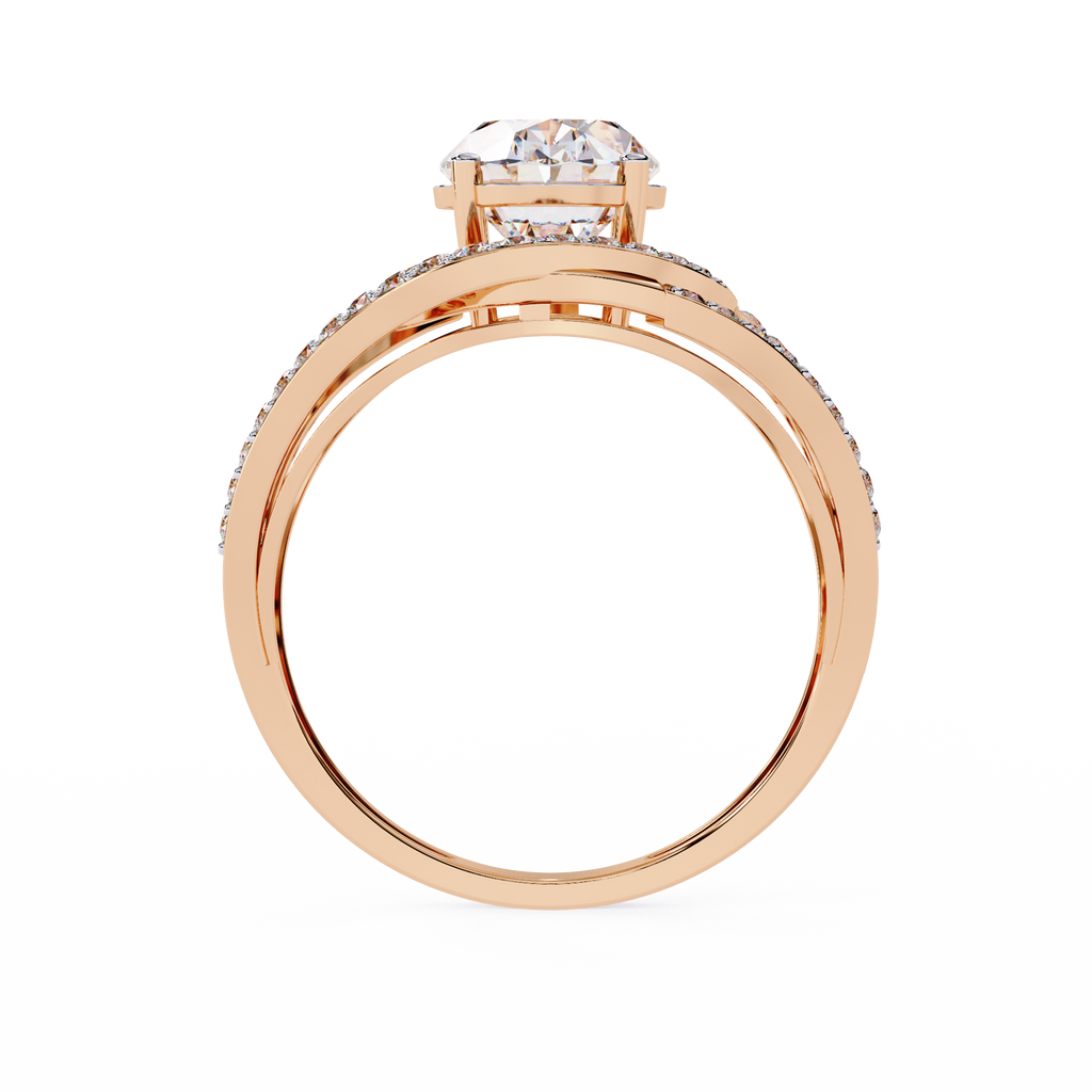 Round Cut Split Shank Lab Grown Diamond Ring