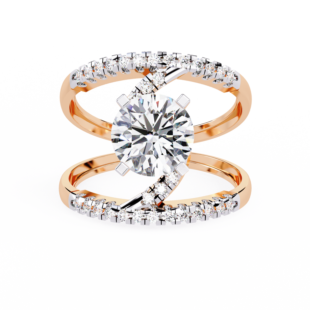 Round Cut Swirl Lab Grown Diamond Ring