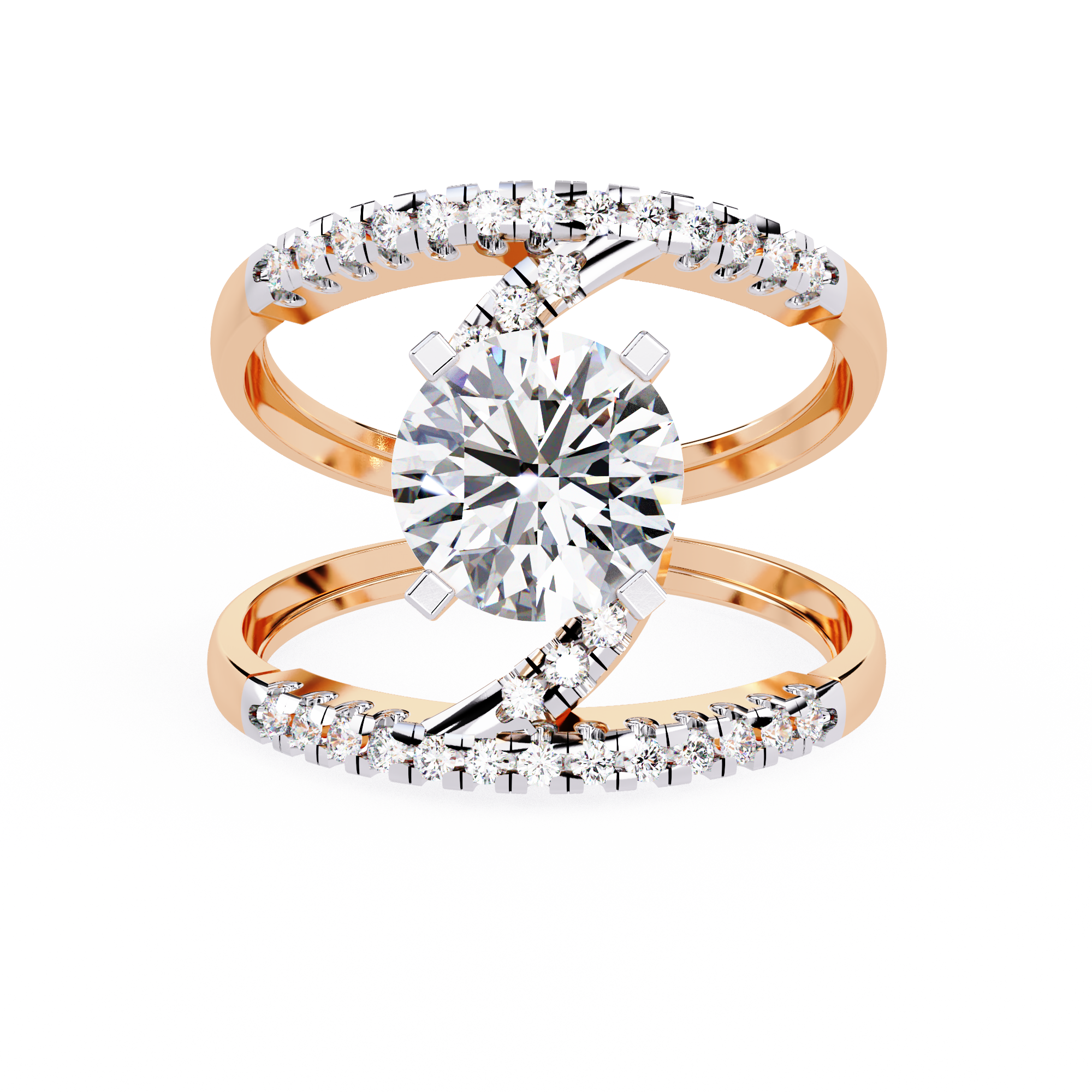 Round Cut Swirl Lab Grown Diamond Ring