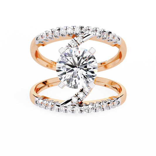Round Cut Swirl Lab Grown Diamond Ring