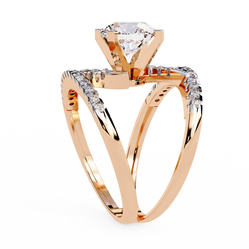 Round Cut Swirl Lab Grown Diamond Ring