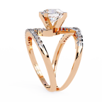 Round Cut Swirl Lab Grown Diamond Ring