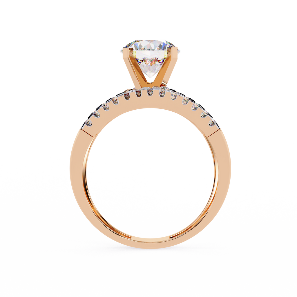 Round Cut Swirl Lab Grown Diamond Ring