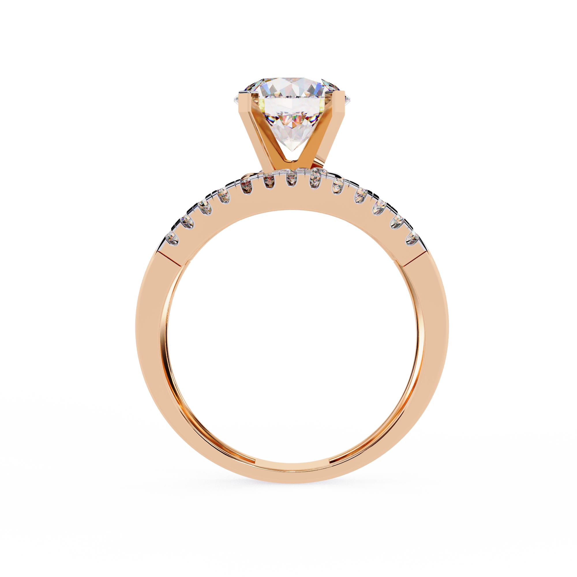 Round Cut Swirl Lab Grown Diamond Ring