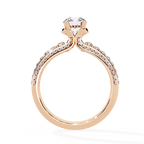 Round Cut Triple Row Lab Grown Diamond Ring