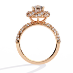 Round Cut Twisted Halo Lab Grown Diamond Ring