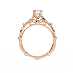 Round Cut Vintage Milgrain Lab Grown Diamond Ring