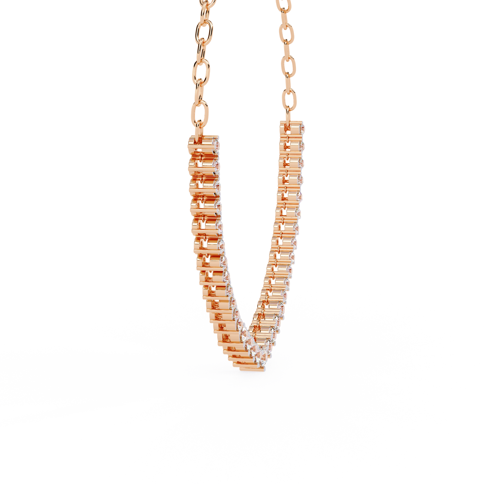 Saanvi Petal Drop Diamond Necklace