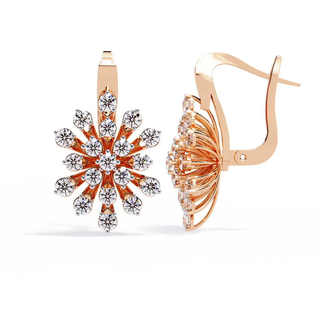 Solstice Bloom Lab Grown Diamond Drop Earrings