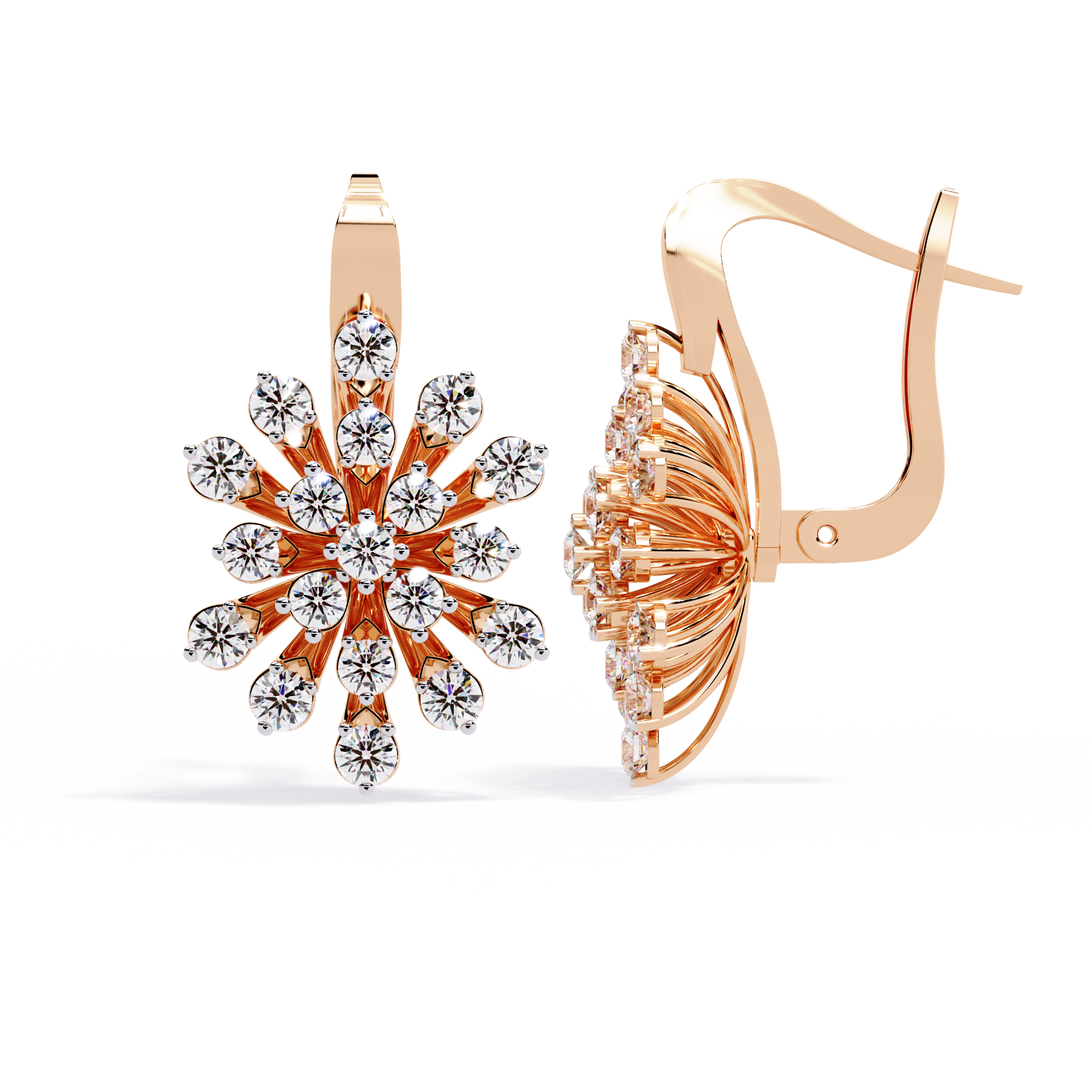 Solstice Bloom Lab Grown Diamond Drop Earrings