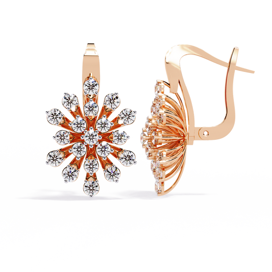 Solstice Bloom Lab Grown Diamond Drop Earrings