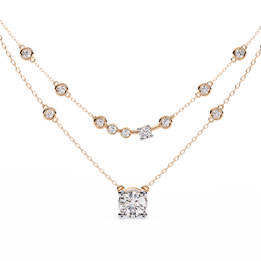 Stellar Duo Lab Grown Diamond Layered Necklace