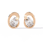 Swan Embrace Oval Cut Diamond Studs