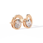 Swan Embrace Oval Cut Diamond Studs