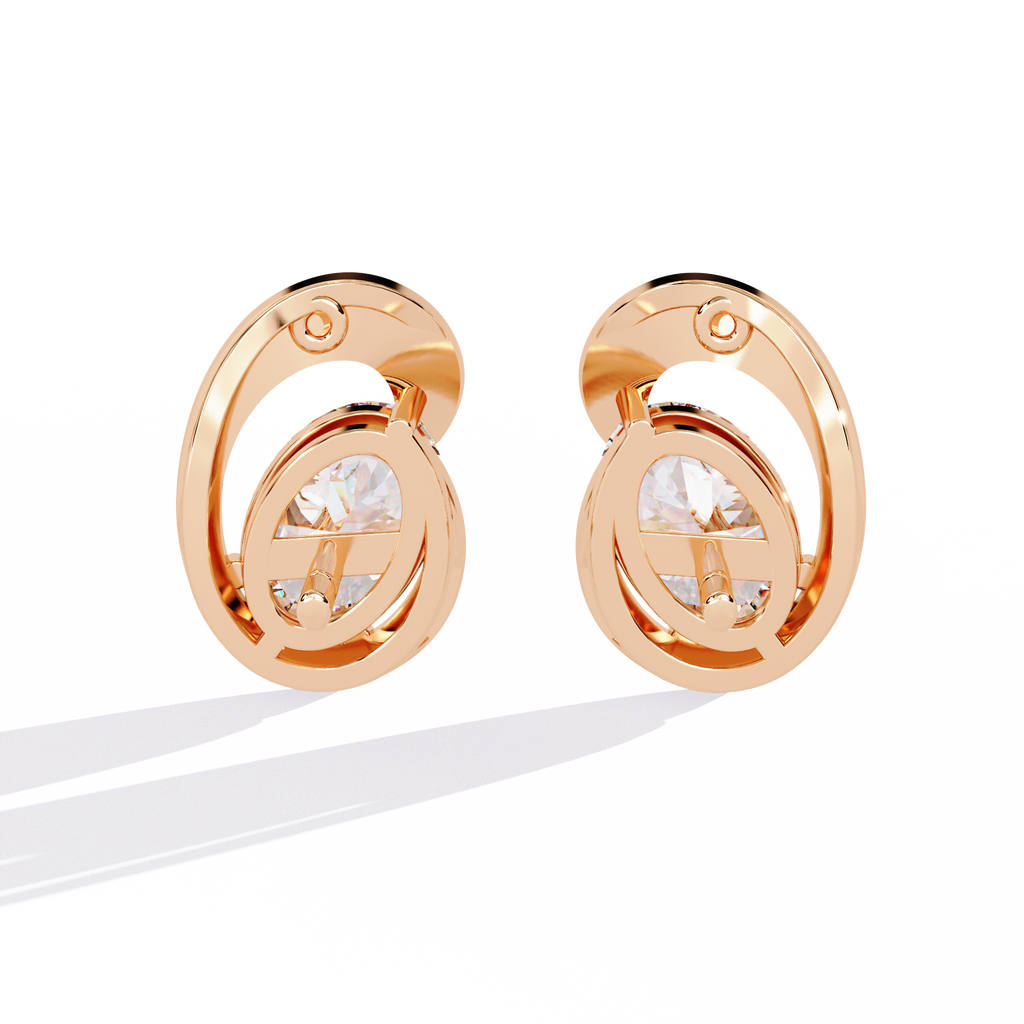 Swan Embrace Oval Cut Diamond Studs