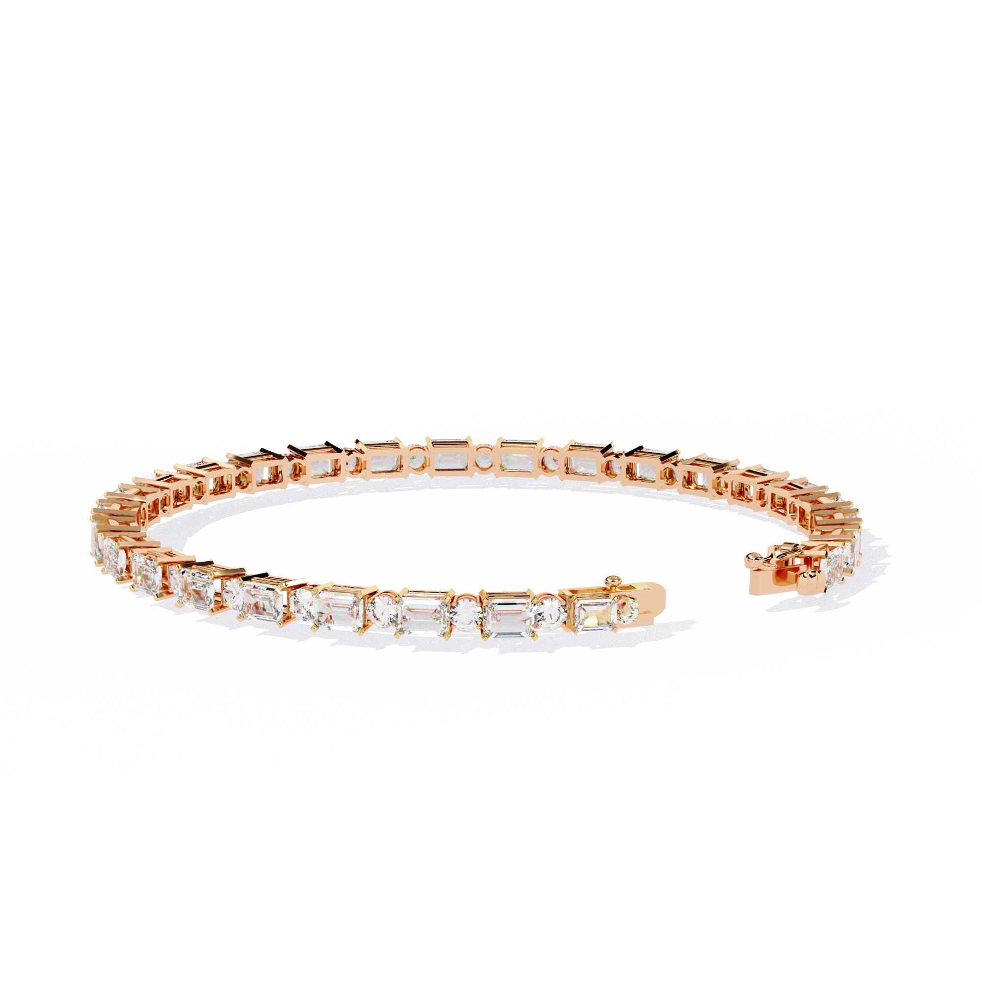 The Elara Emerald & Round Diamond Tennis Bracelet