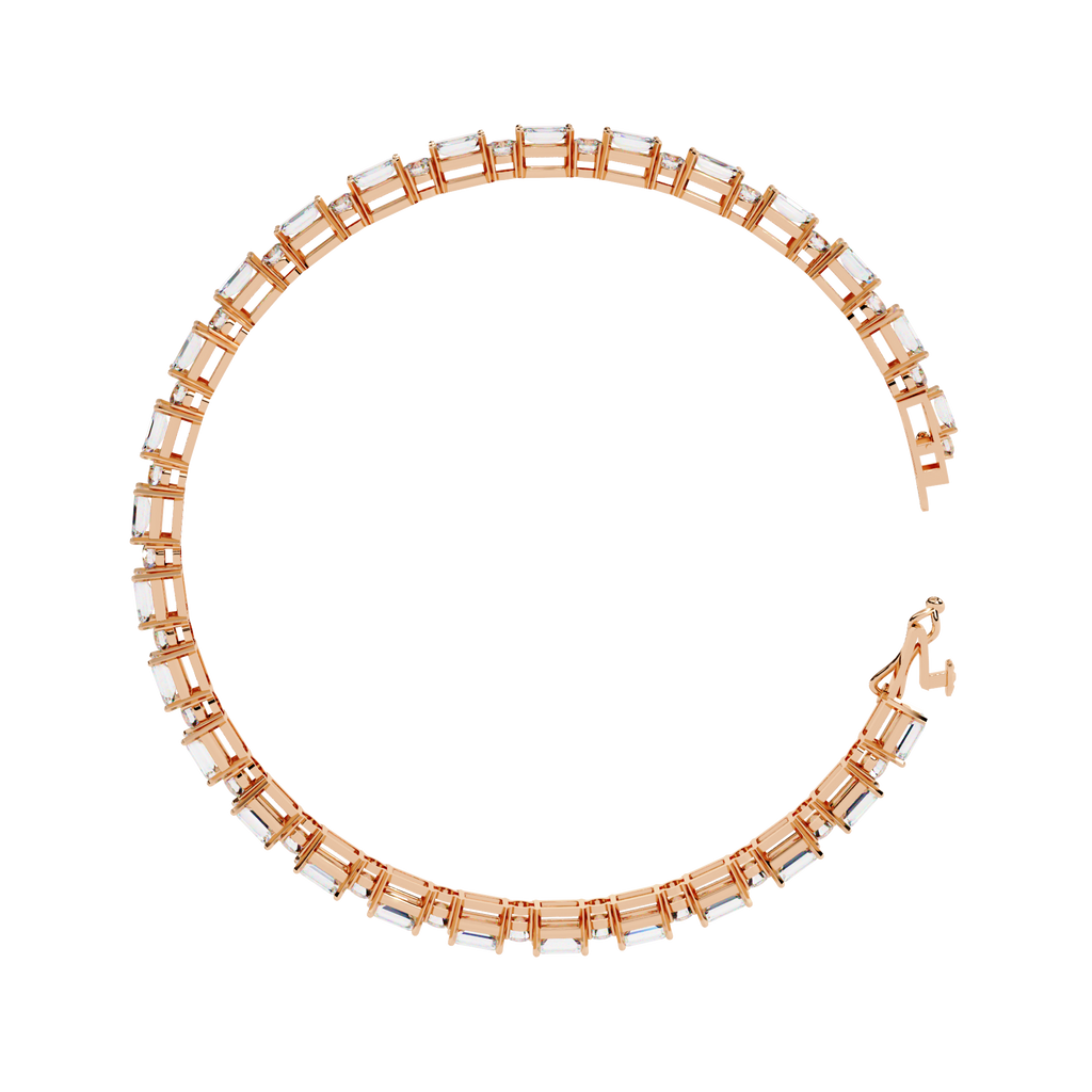 The Elara Emerald & Round Diamond Tennis Bracelet