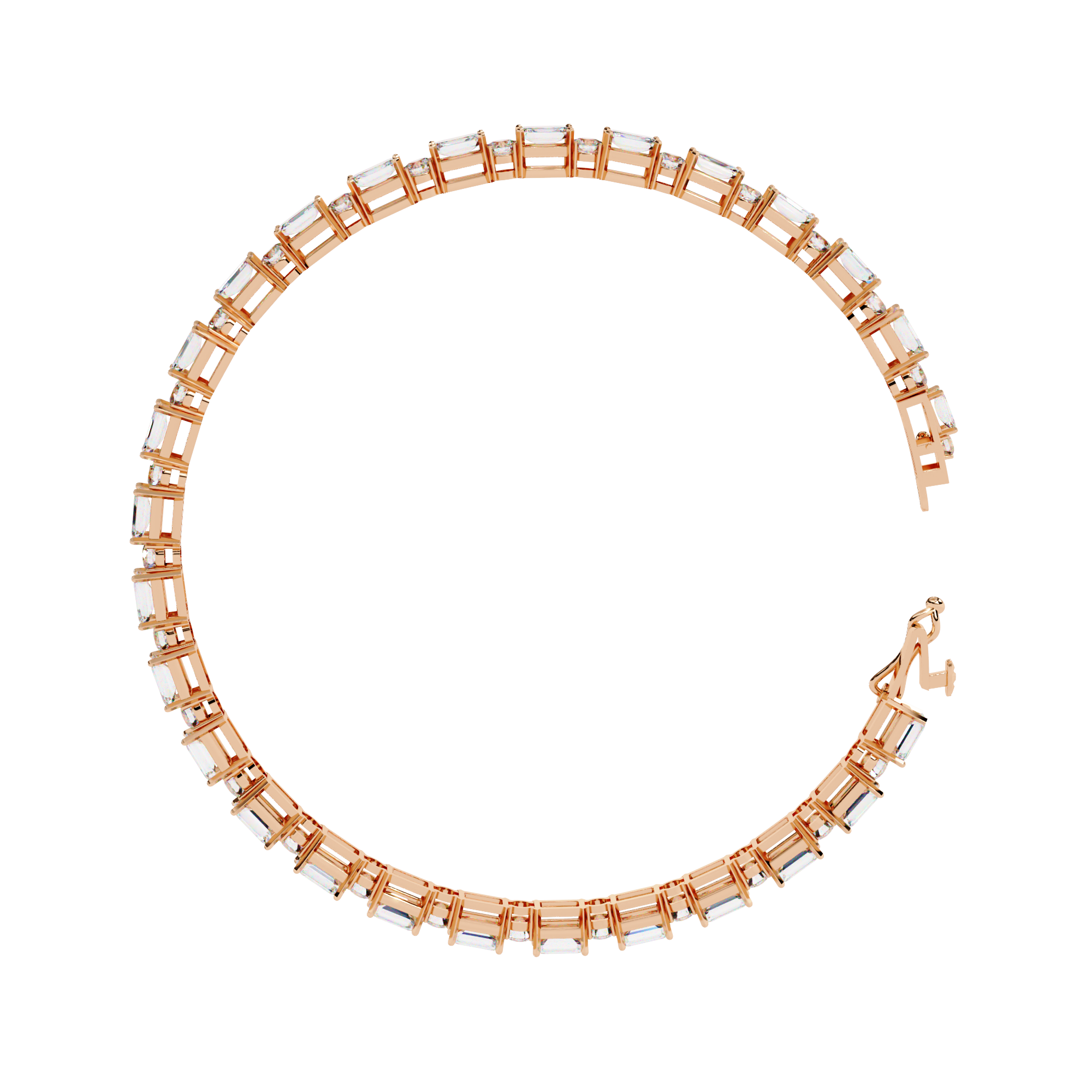 The Elara Emerald & Round Diamond Tennis Bracelet