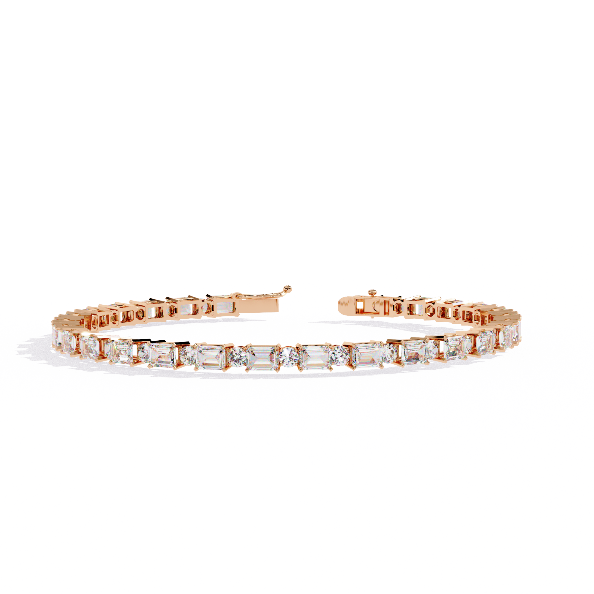 The Elara Emerald & Round Diamond Tennis Bracelet