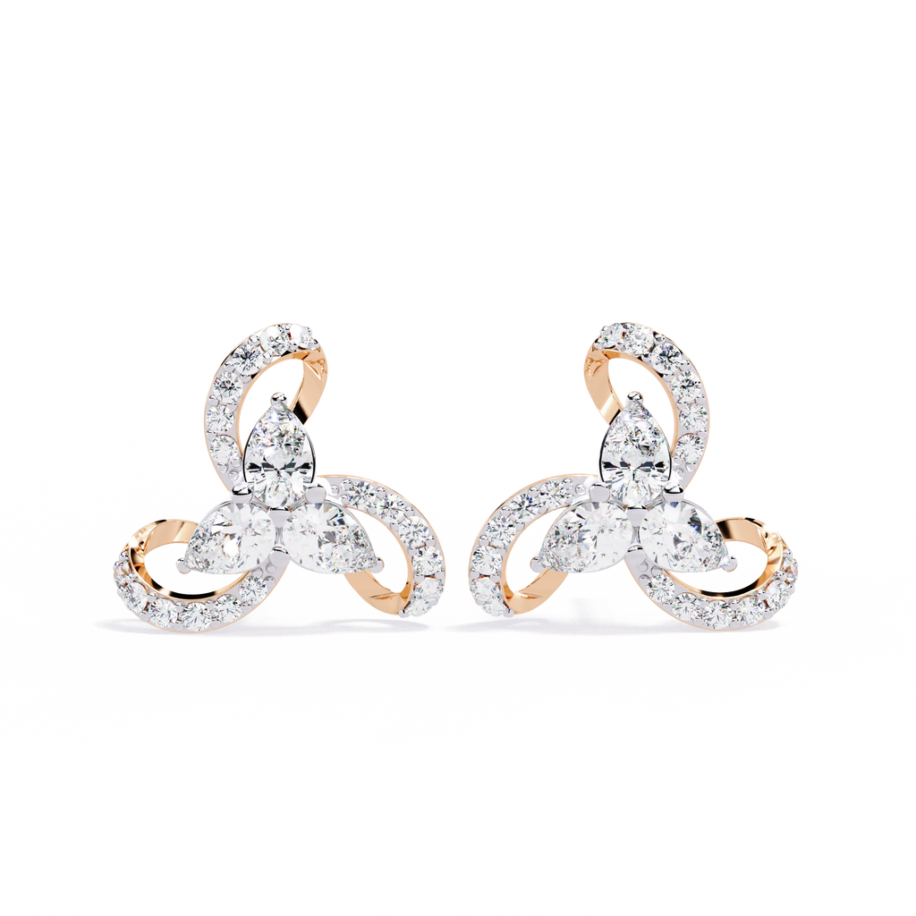 Trinity Bloom Diamond Earrings