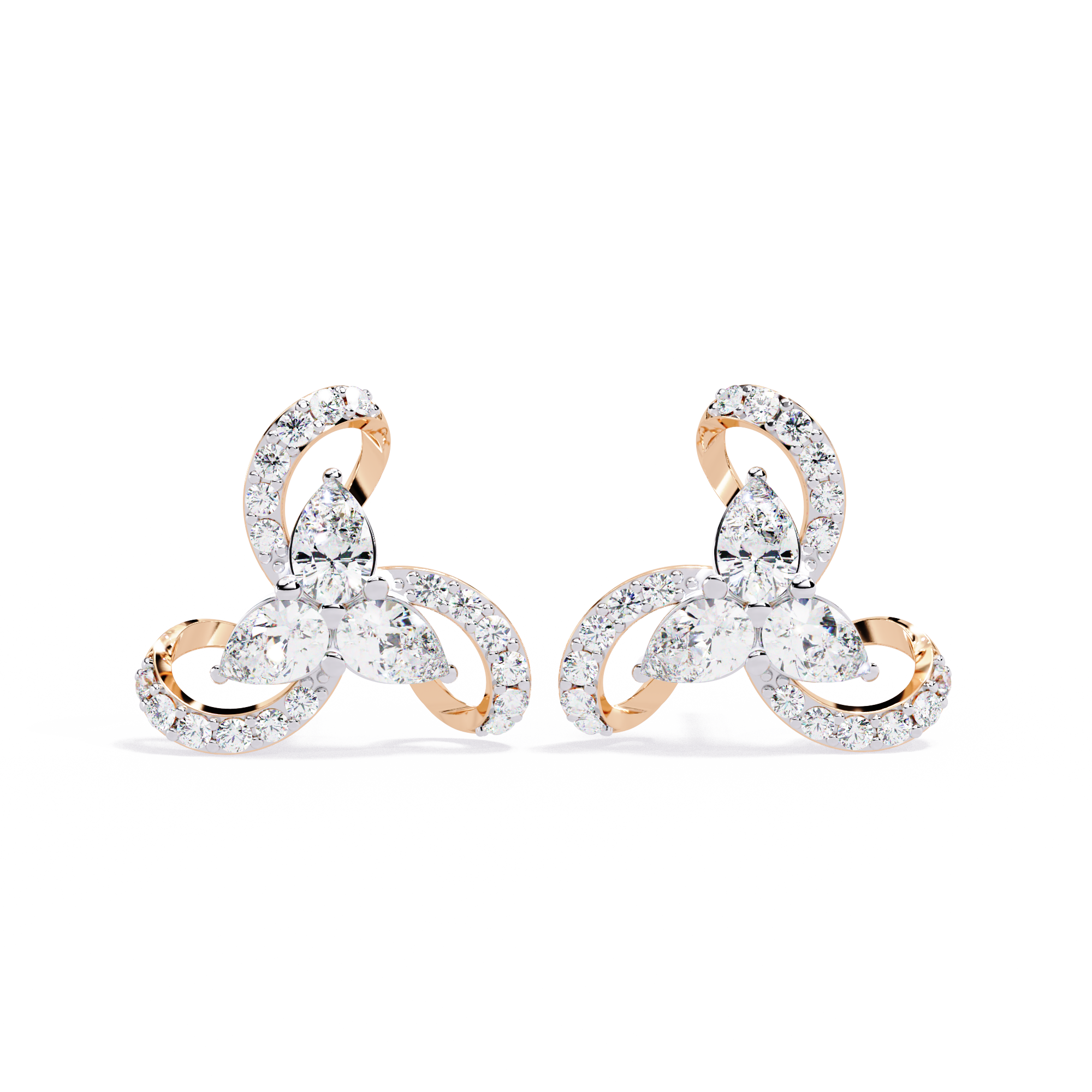 Trinity Bloom Diamond Earrings