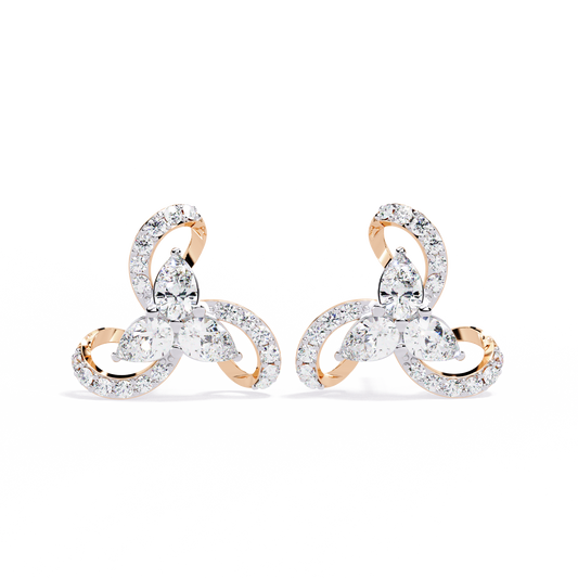 Trinity Bloom Diamond Earrings